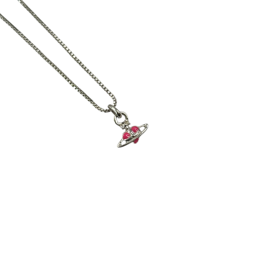 VIVIENNE WESTWOOD MICRO HEART NECKLACE - PINK