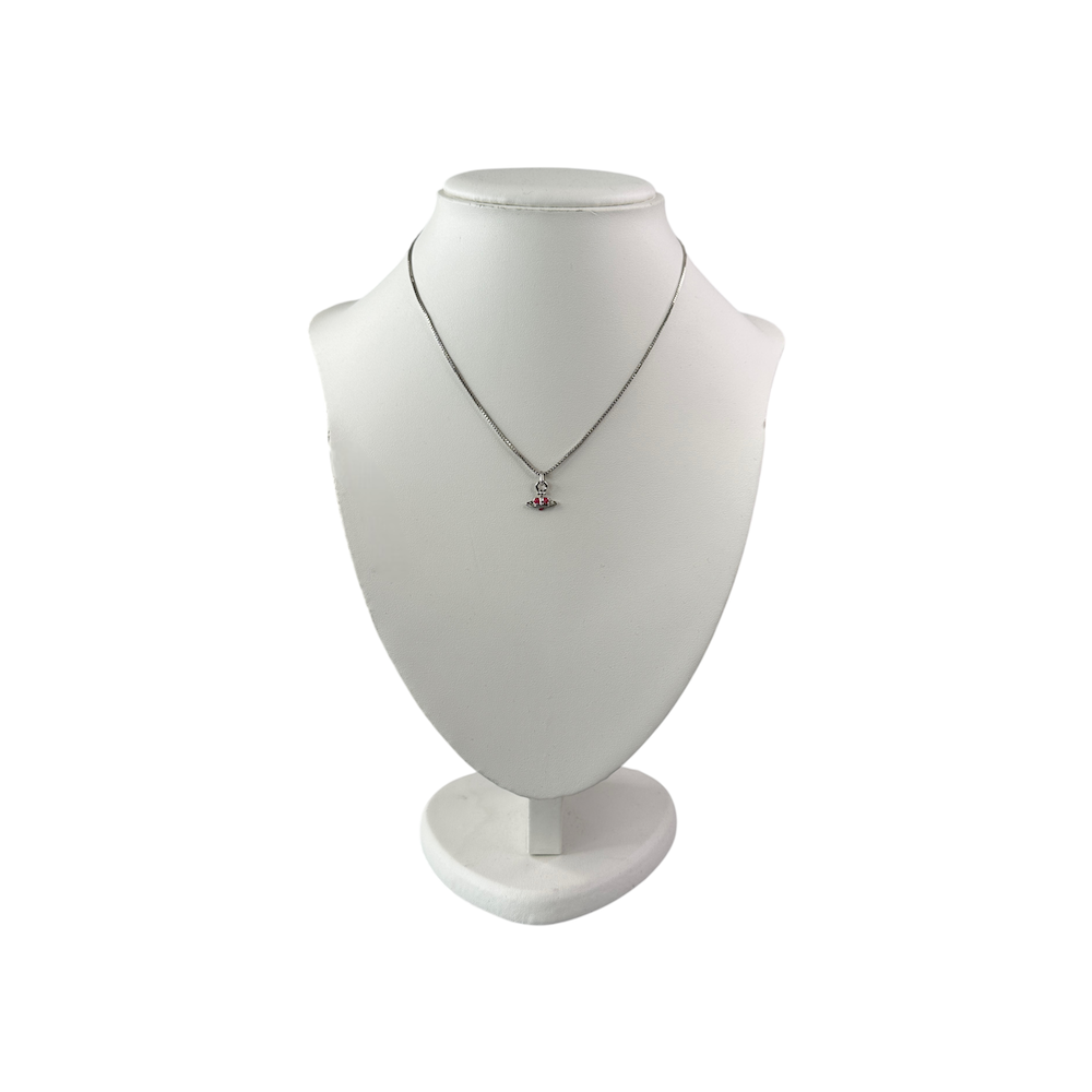 VIVIENNE WESTWOOD MICRO HEART NECKLACE - PINK