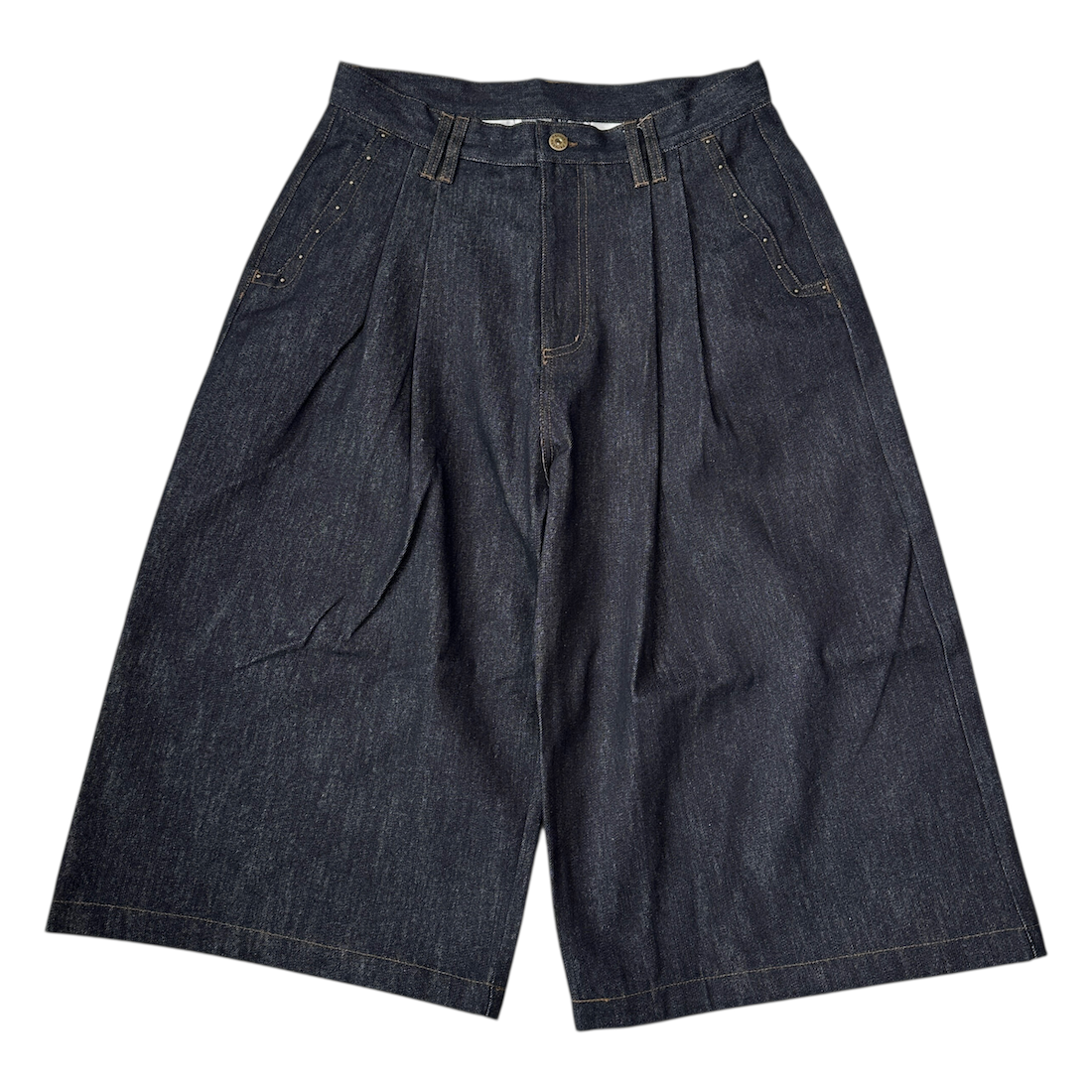 (NEW) PERUSHU STUDDED DENIM SHORTS - INDIGO BLUE