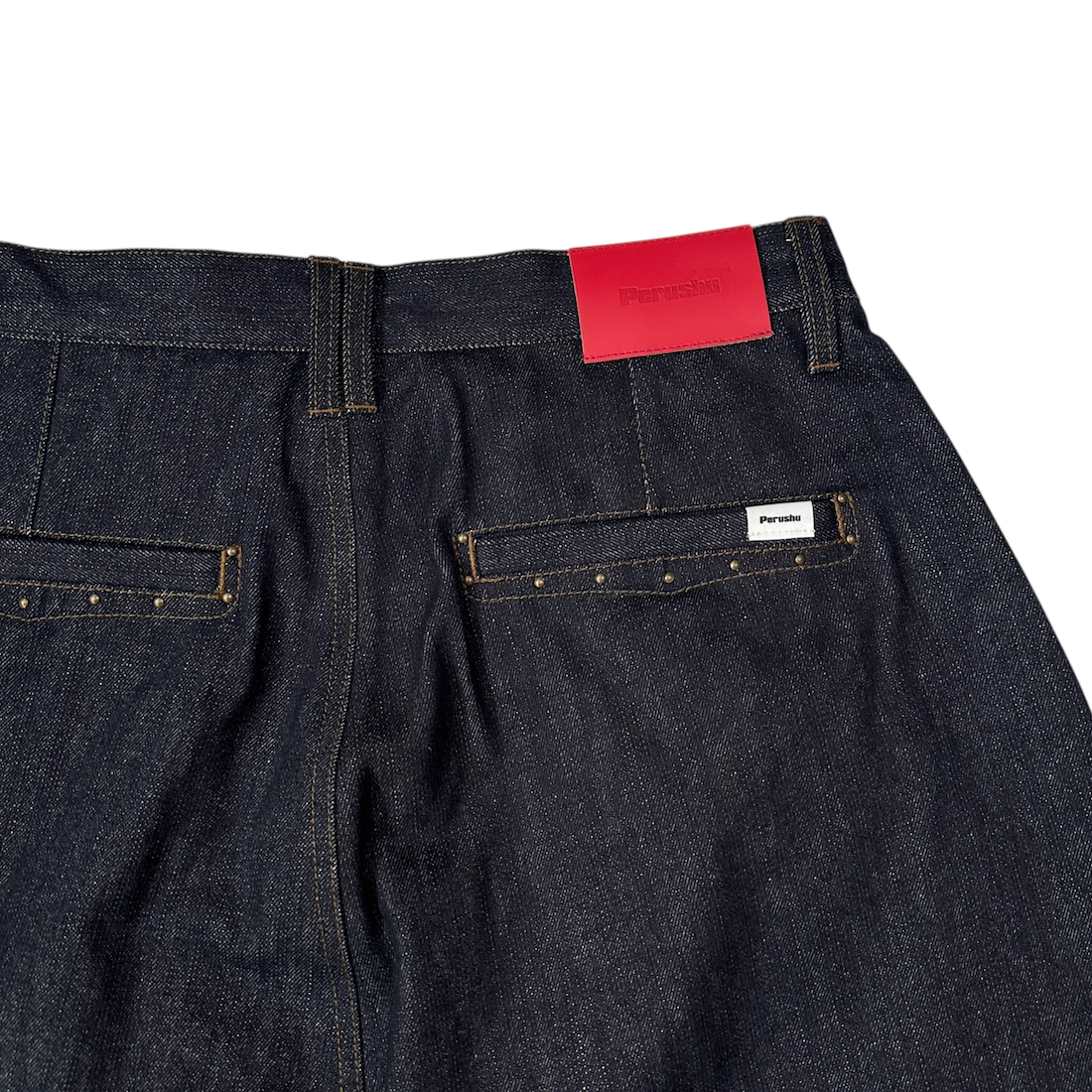 (NEW) PERUSHU STUDDED DENIM SHORTS - INDIGO BLUE