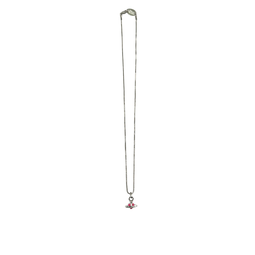 VIVIENNE WESTWOOD MICRO HEART NECKLACE - PINK
