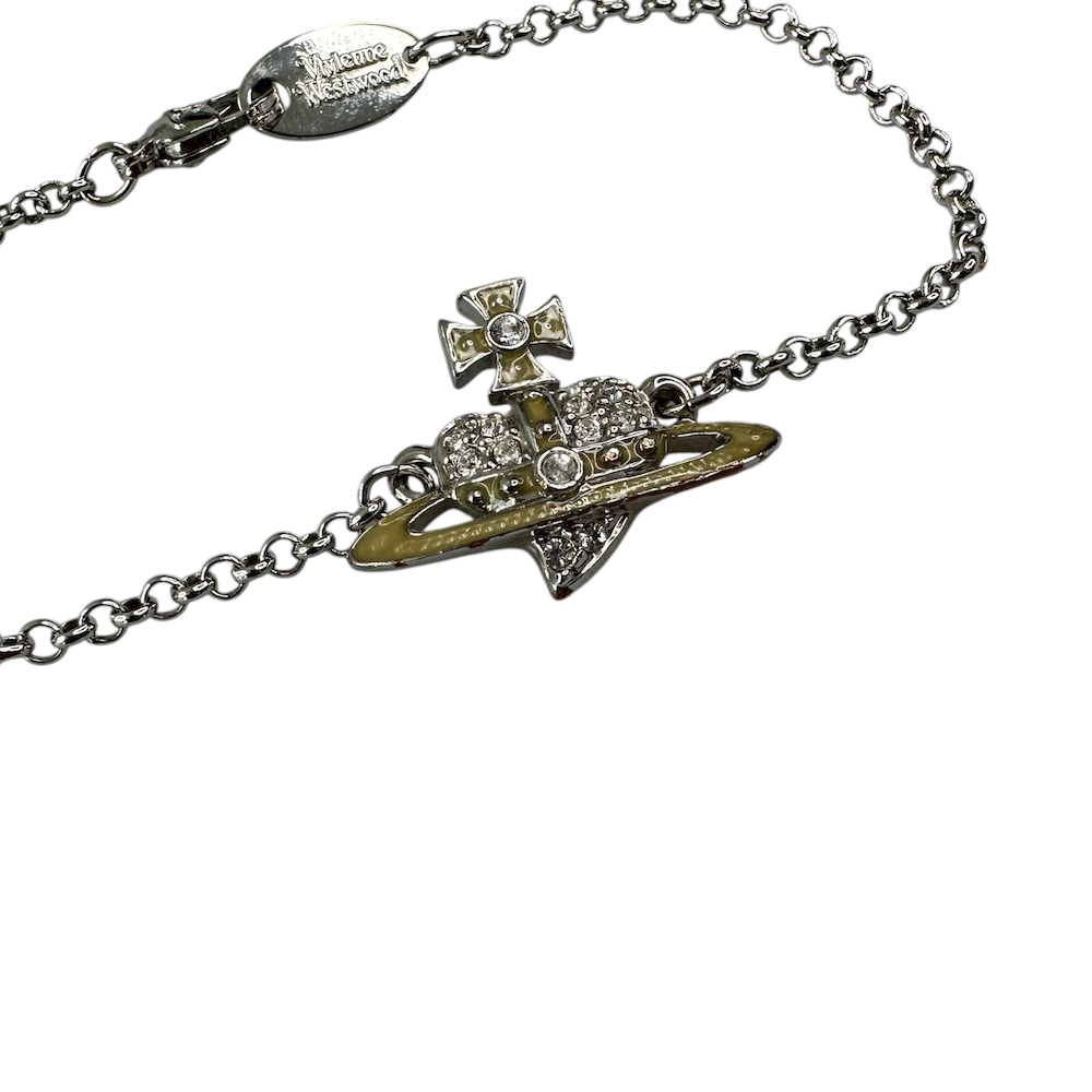 VIVIENNE WESTWOOD REVERSE HEART BRACELET - PLATINUM