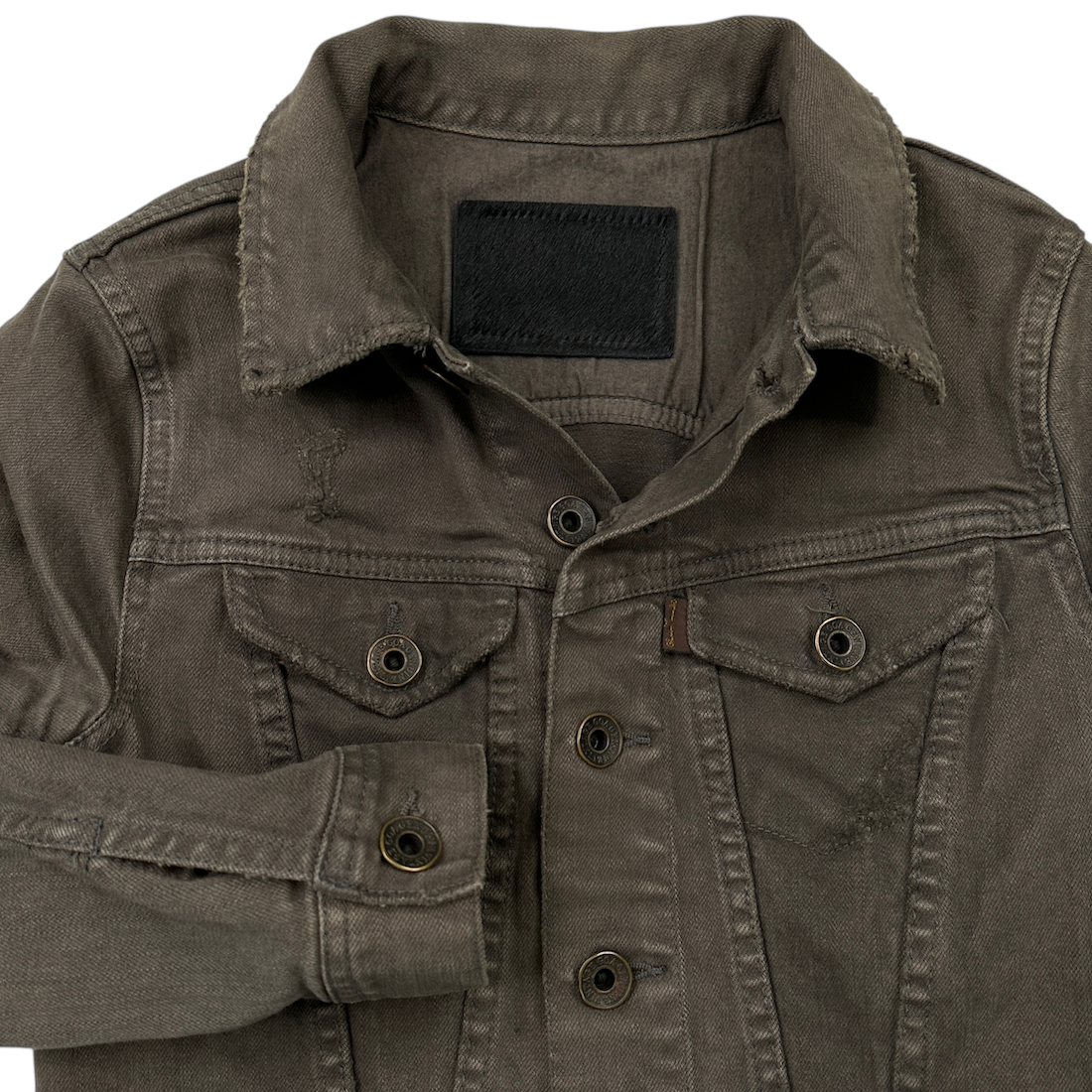 G.O.A DISTRESSED CROPPED DENIM JACKET