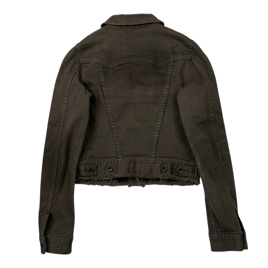 G.O.A DISTRESSED CROPPED DENIM JACKET