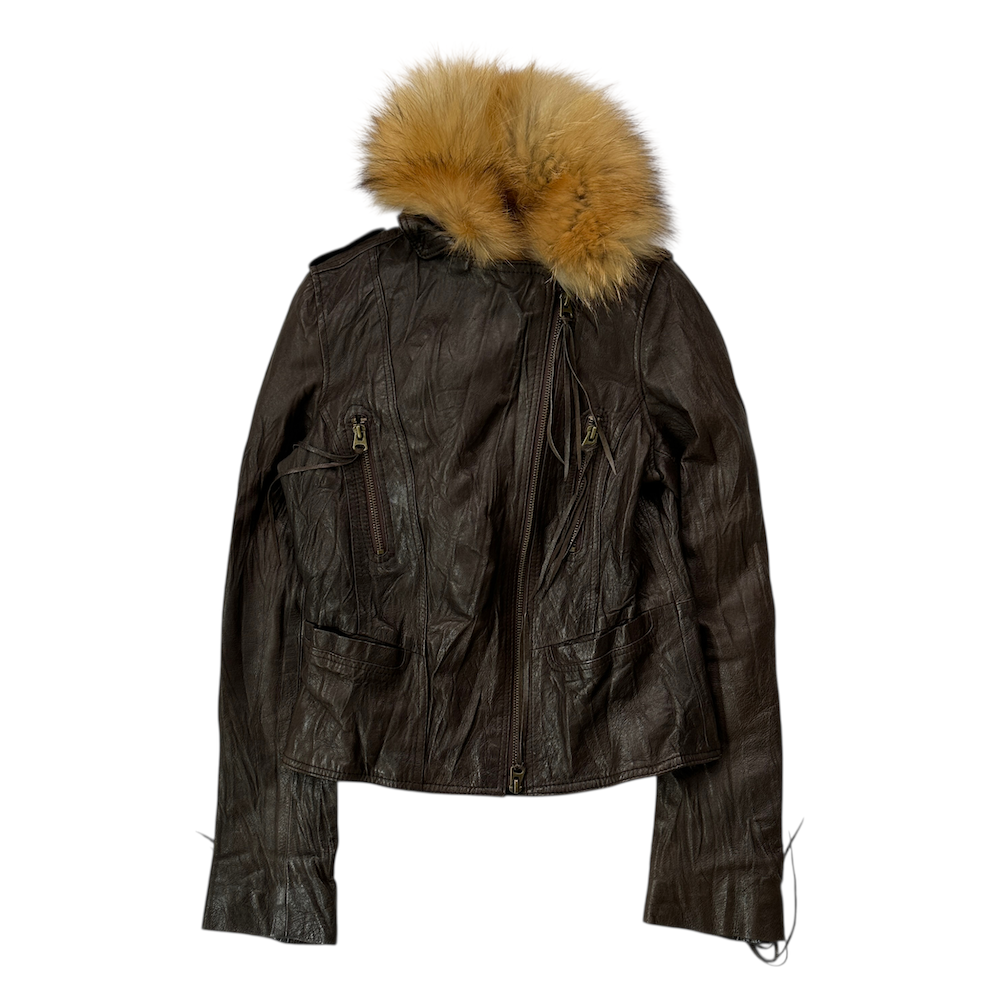 G.O.A RACOON FUR LEATHER JACKET