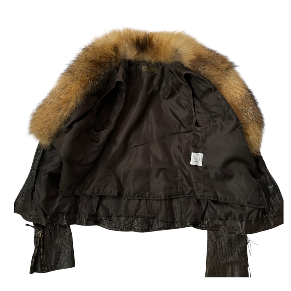 G.O.A RACOON FUR LEATHER JACKET