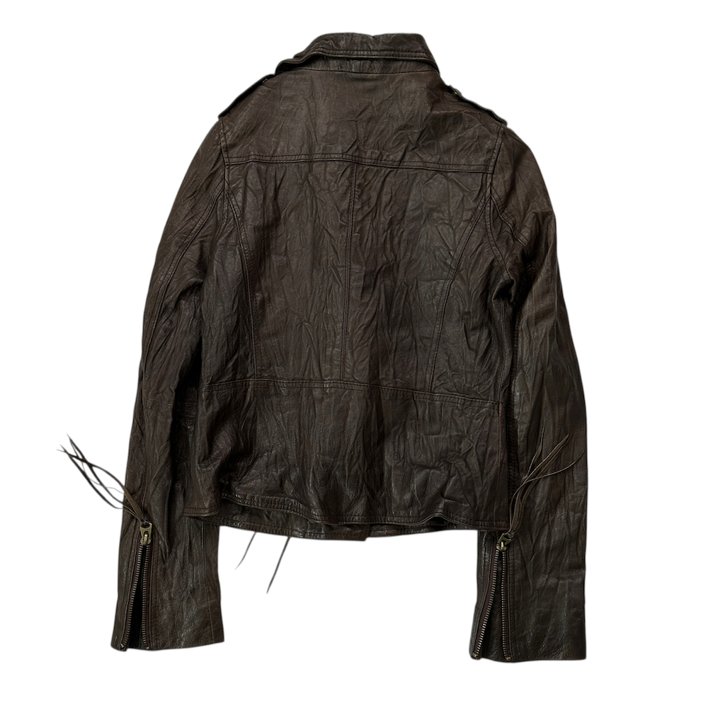 G.O.A RACOON FUR LEATHER JACKET