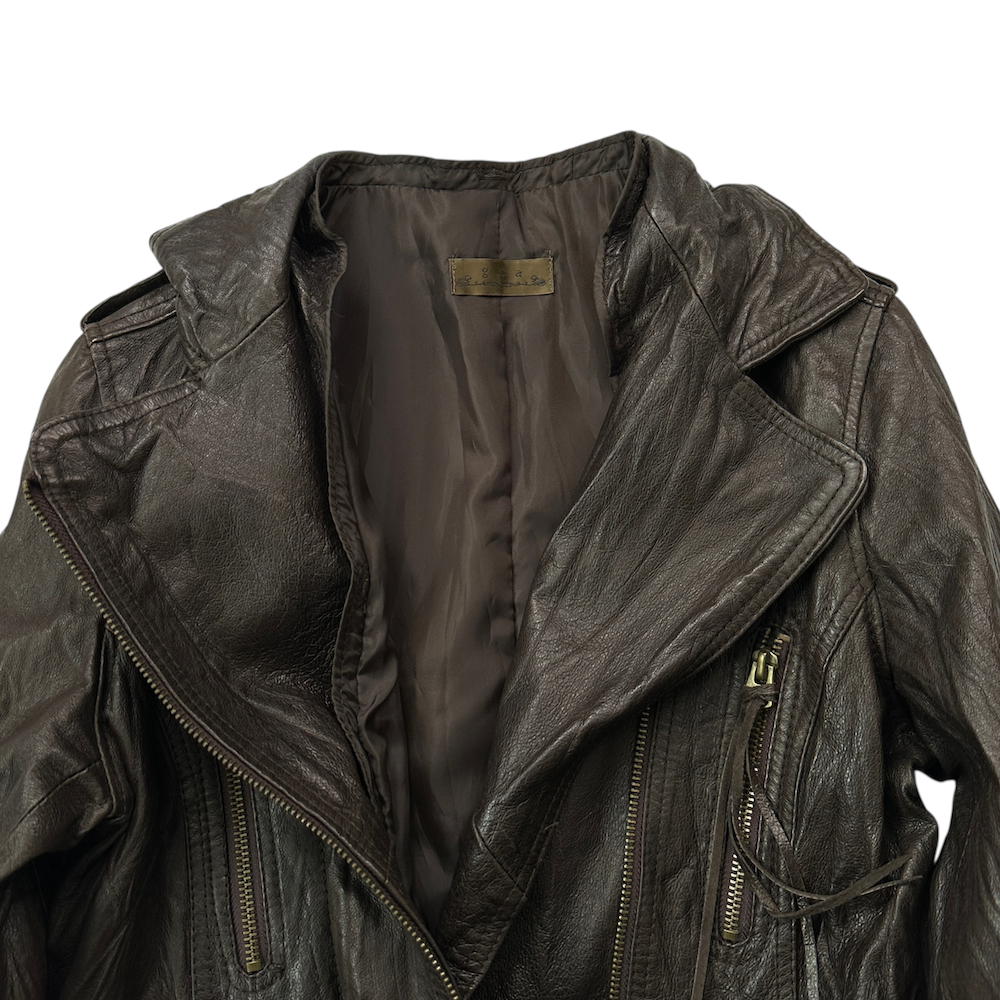 G.O.A RACOON FUR LEATHER JACKET