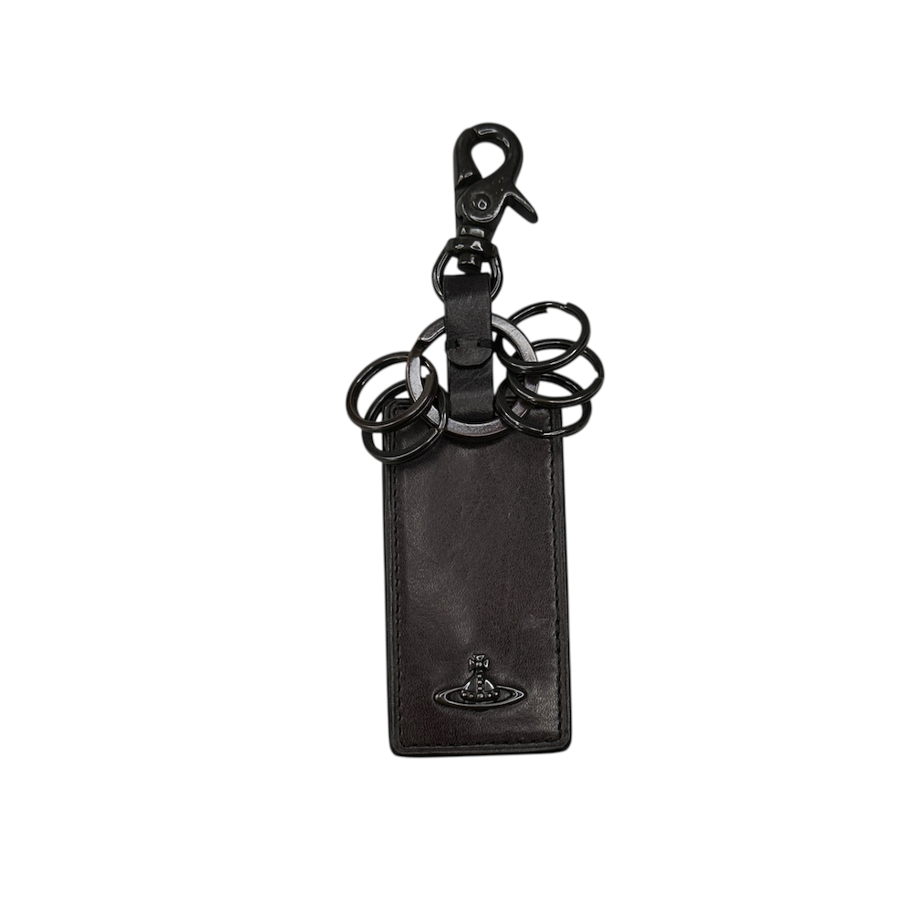 VIVIENNE WESTWOOD LEATHER LEATHER KEYCHAIN - BROWN