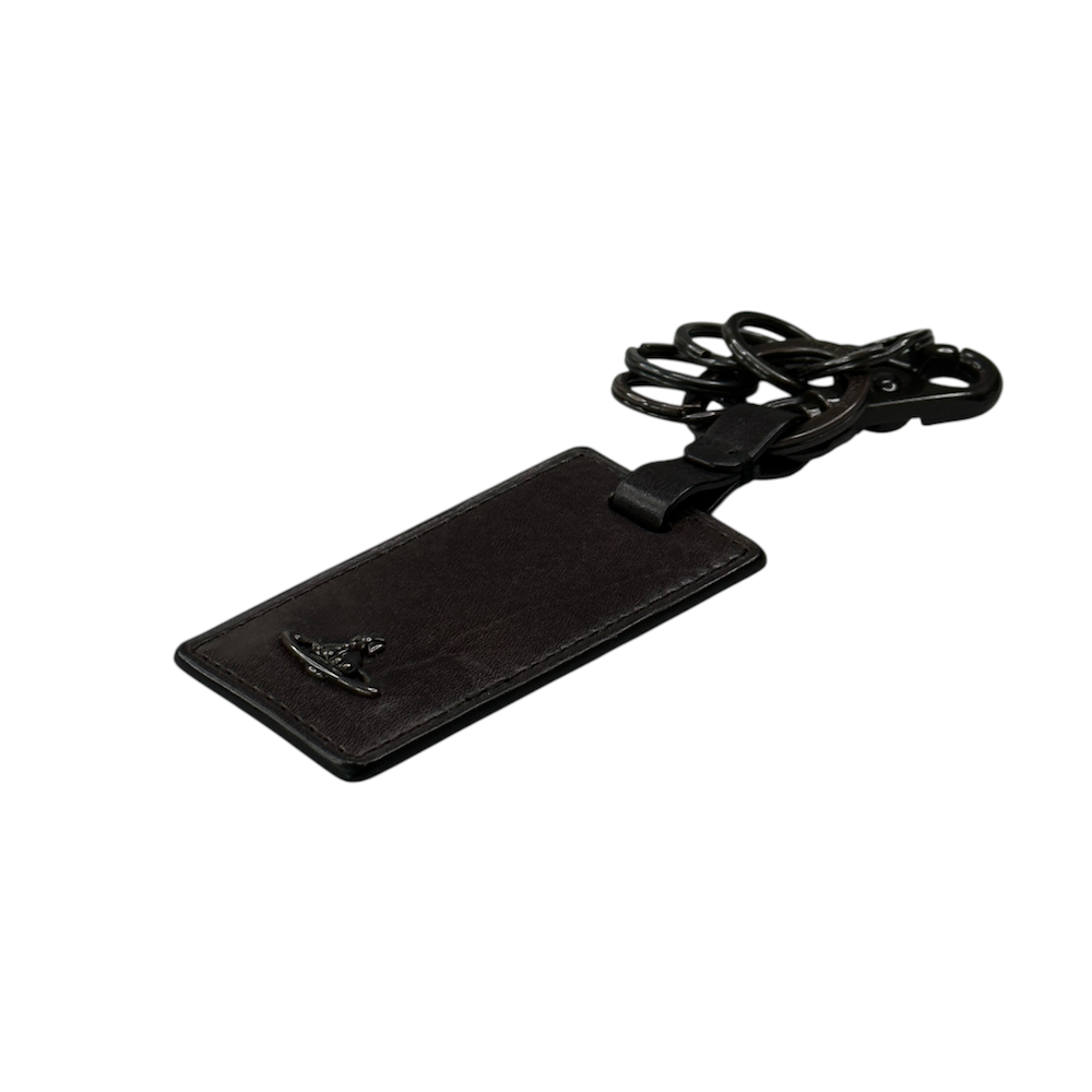 VIVIENNE WESTWOOD LEATHER LEATHER KEYCHAIN - BROWN