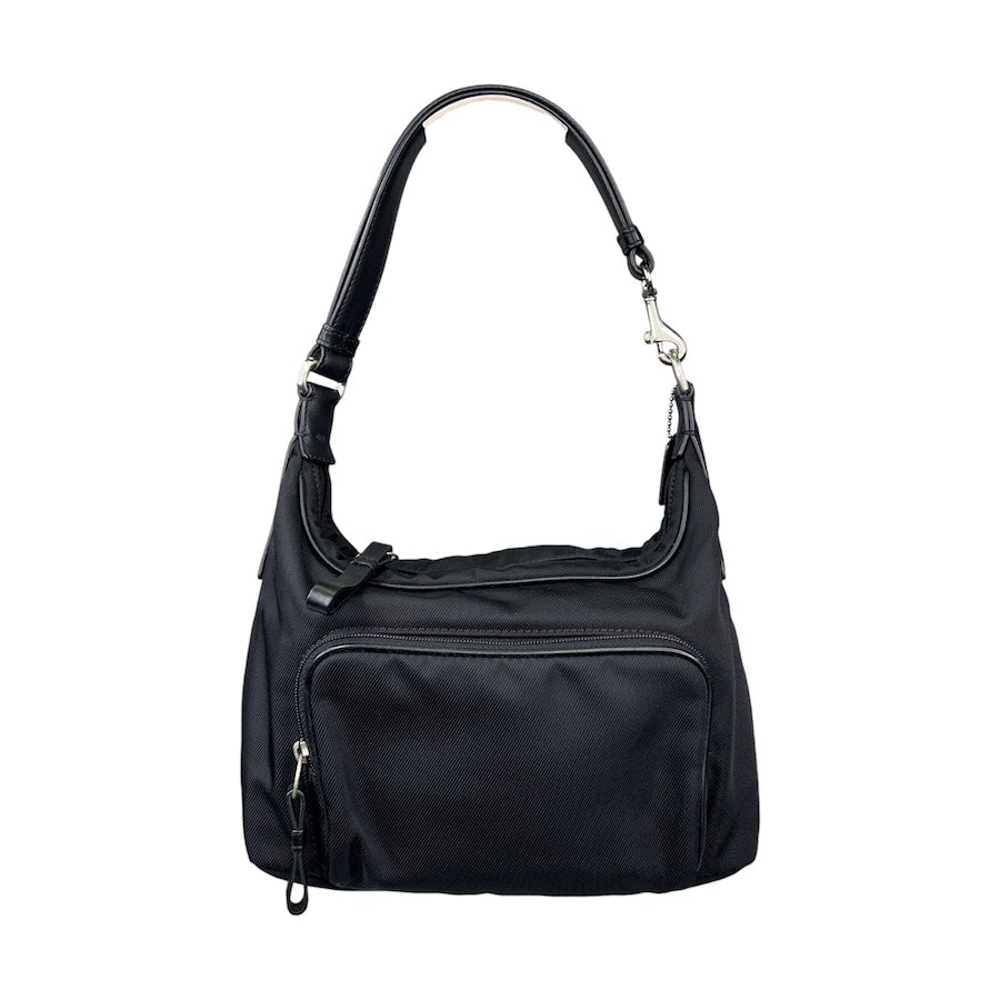 COACH BLACK CANVAS UTILITY SHOULDER BAG V83G