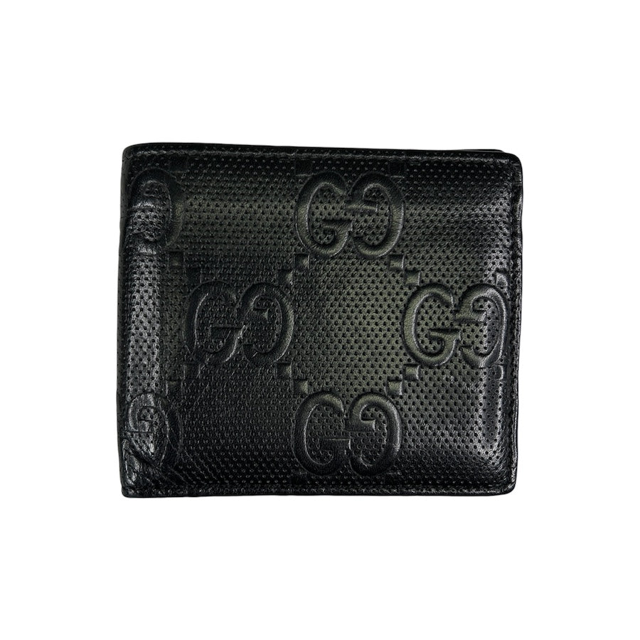 GUCCI BLACK EMBOSSED GG BI-FOLD WALLET