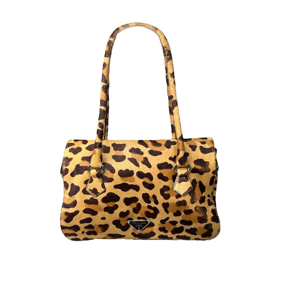 PRADA PONYHAIR LEOPARD PRINT SHOULDER BAG (2002) GHR39