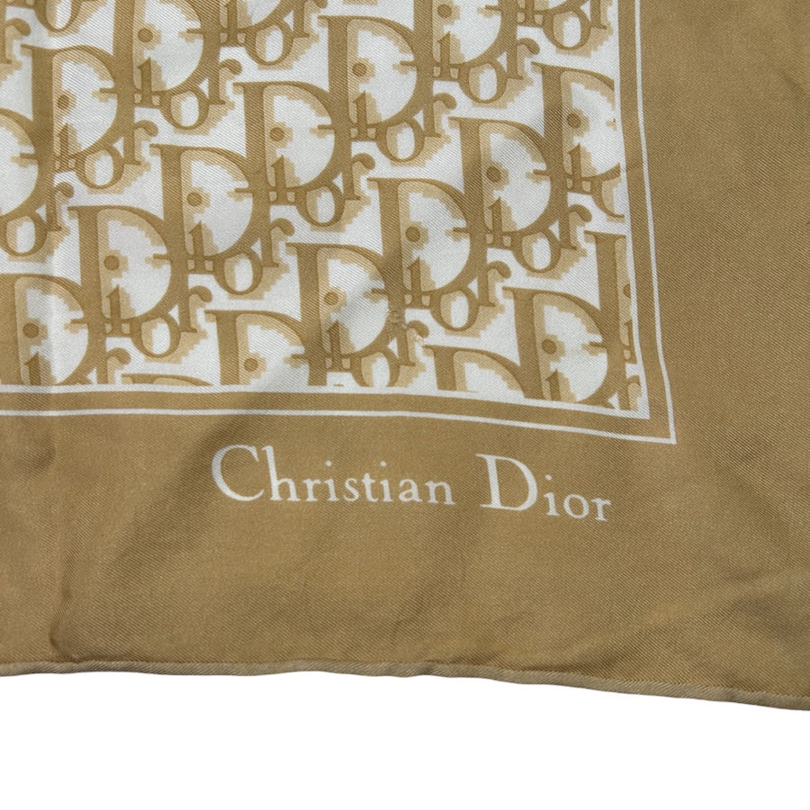 DIOR GOLD/WHITE OBLIQUE MONOGRAM SCARF G38R