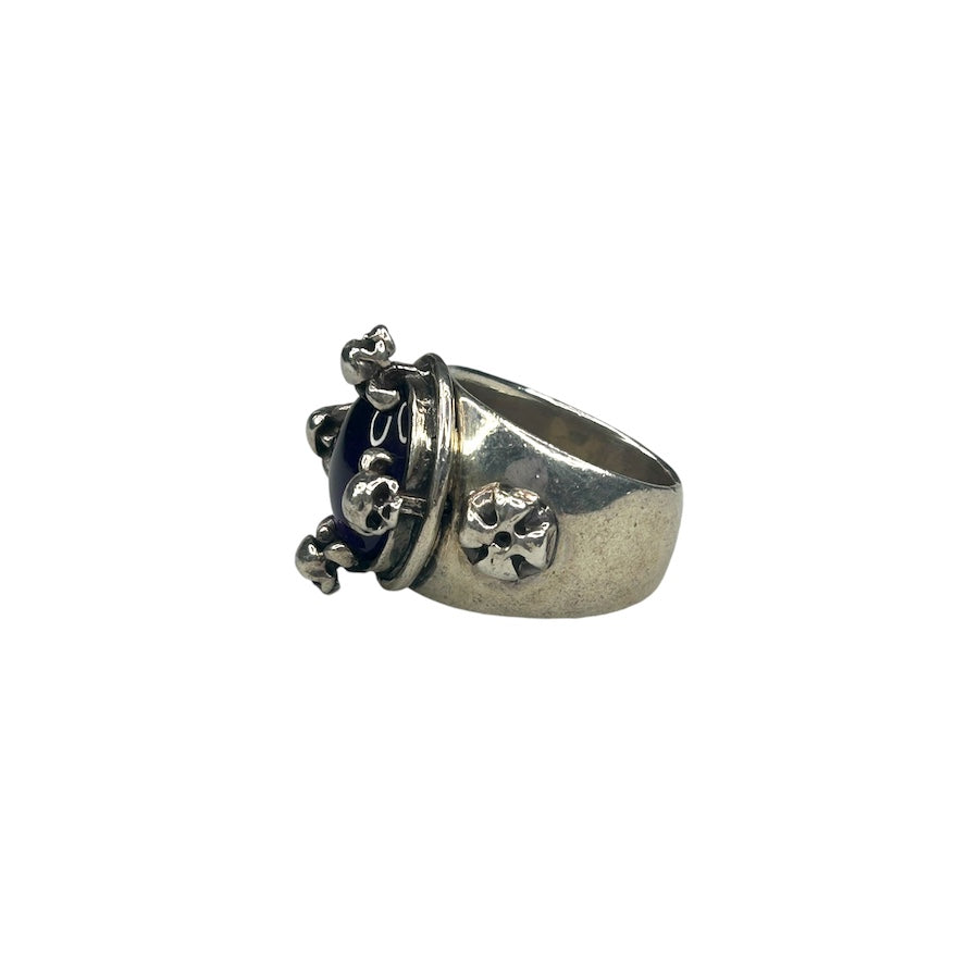 A&G PURPLE STONE & SKULL RING - 925 SILVER