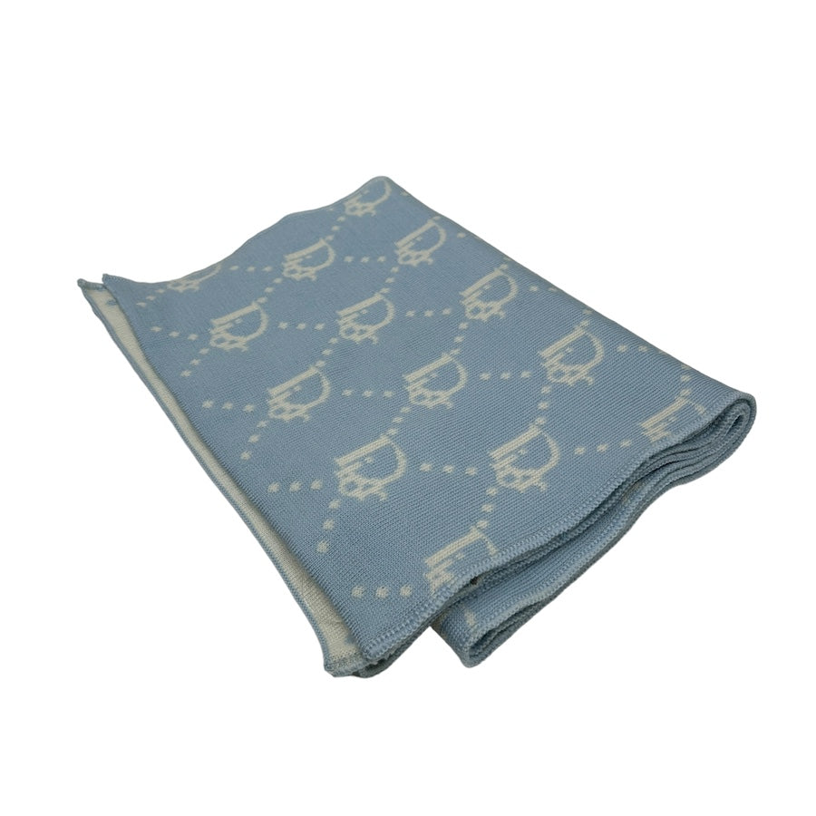 (NEW) DIOR BABY BLUE TROTTER MONOGRAM SCARF
