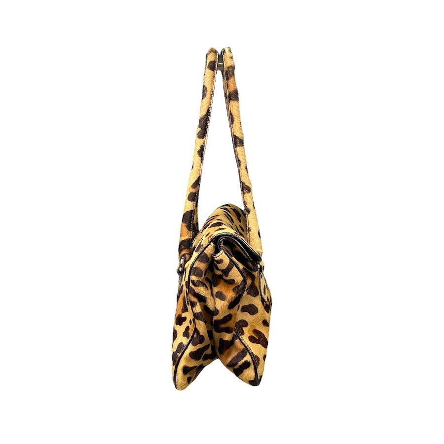 PRADA PONYHAIR LEOPARD PRINT SHOULDER BAG (2002) GHR39