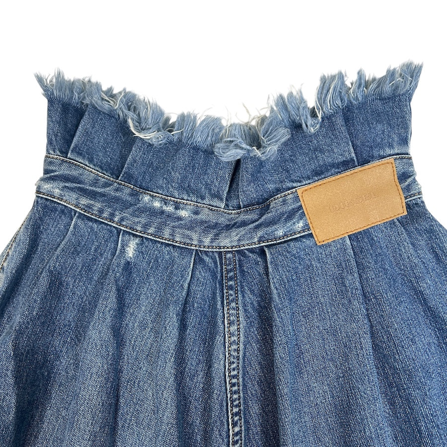 DIESEL FRAYED DENIM MAXI SKIRT YG48