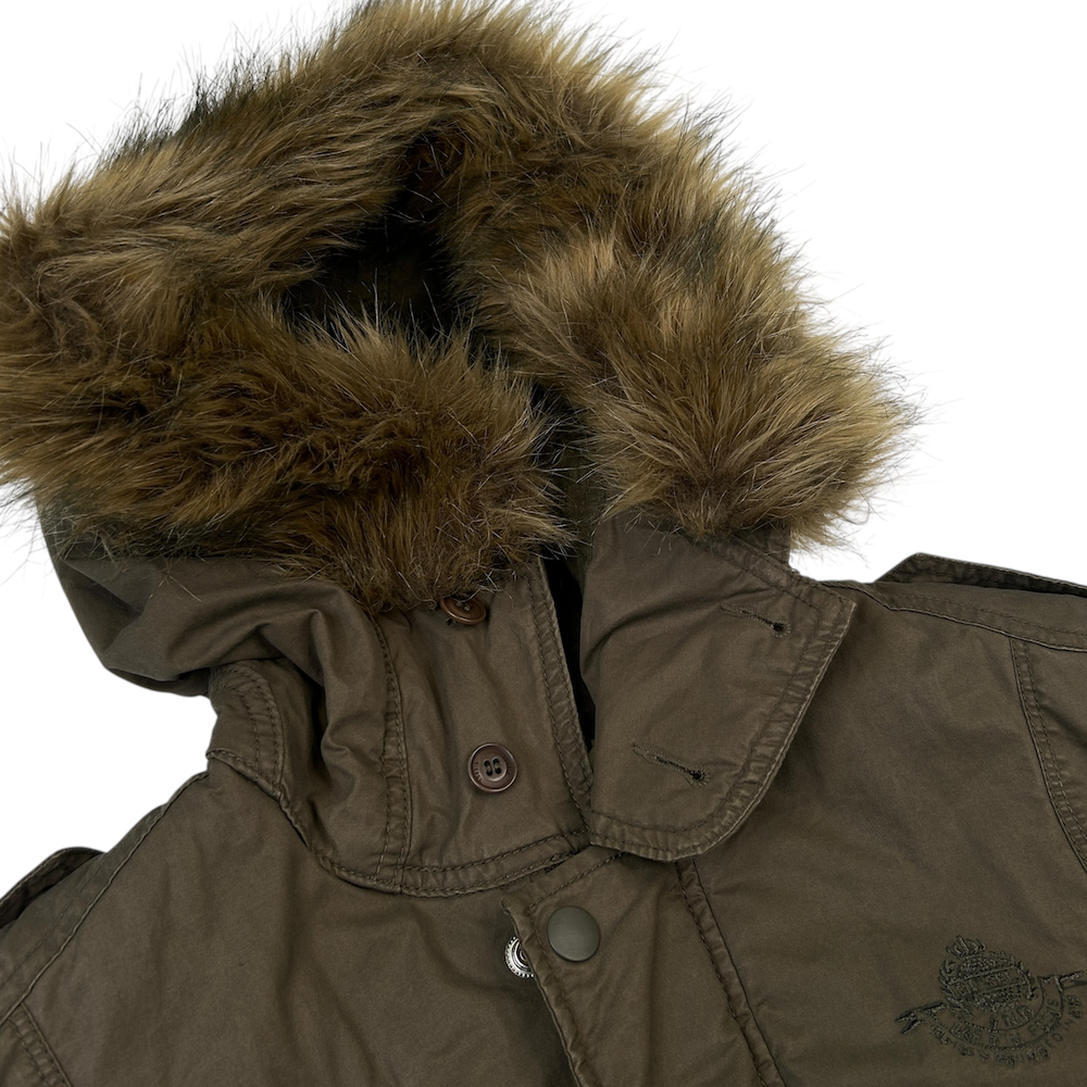 DIESEL FAUX FUR BOMBER JACKET - GREEN