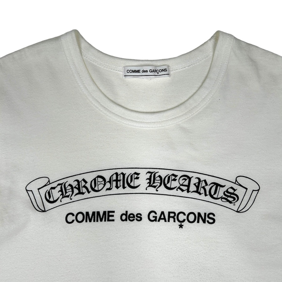 COMME DES GARCONS X CHROME HEARTS SCROLL WOMENS TEE - WHITE