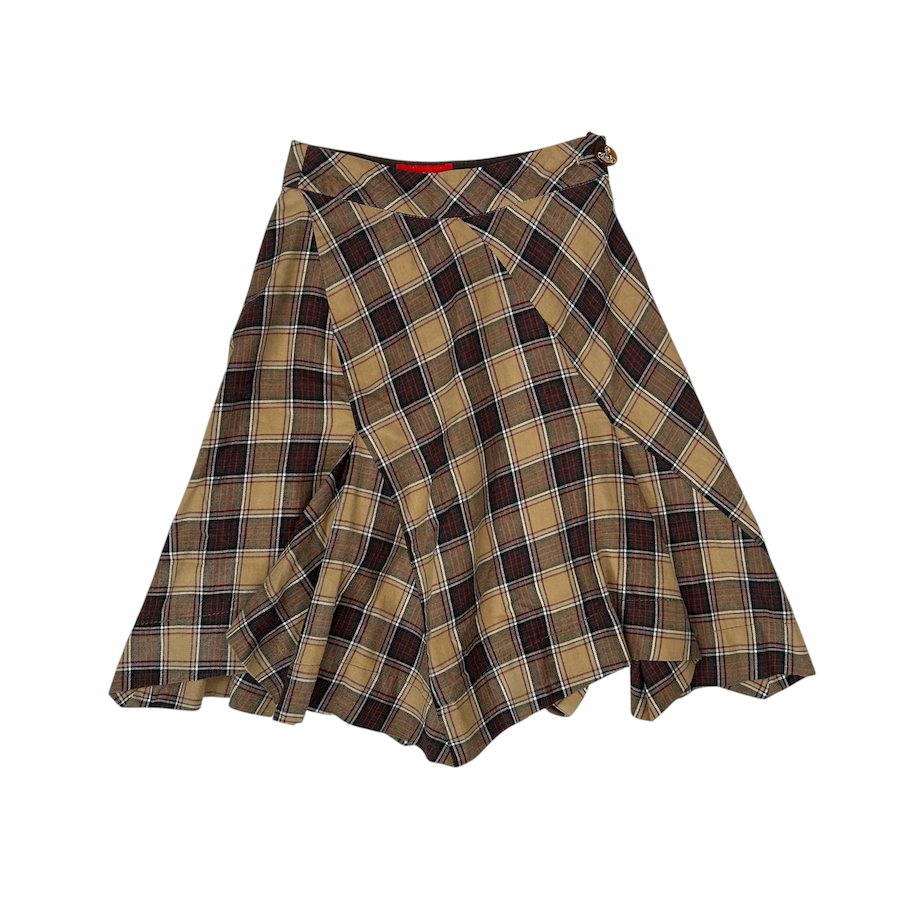 VIVIENNE WESTWOOD PLAID ASYMMETRICAL SKIRT