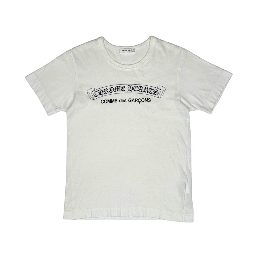 COMME DES GARCONS X CHROME HEARTS SCROLL WOMENS TEE - WHITE