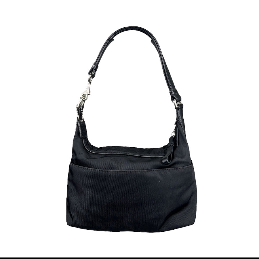 COACH BLACK CANVAS UTILITY SHOULDER BAG V83G