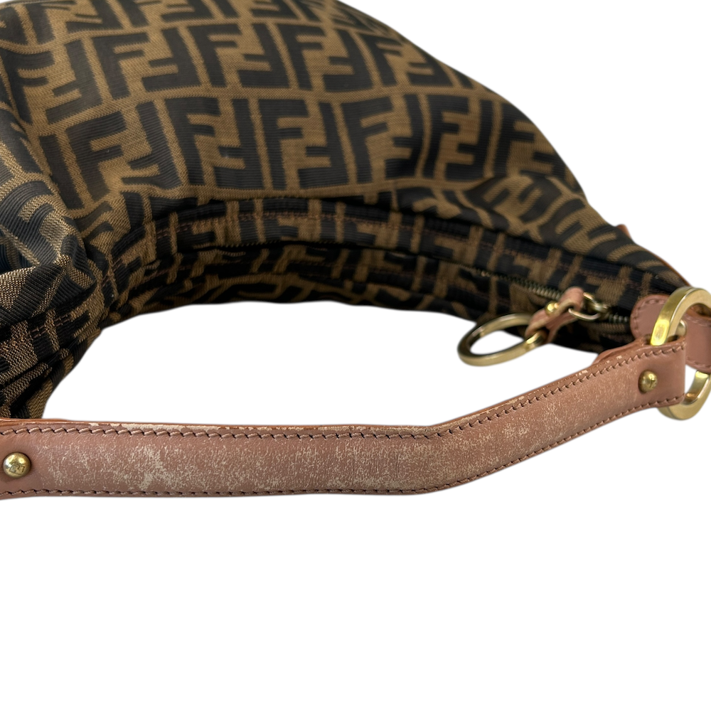 FENDI ZUCCA CANVAS HOBO SHOULDER BAG