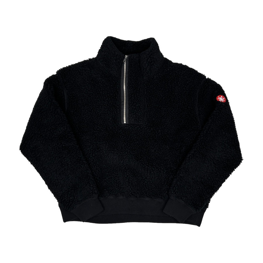 CAV EMPT HEAVY WOOL BOA FLEECE HALF ZIP - BLACK