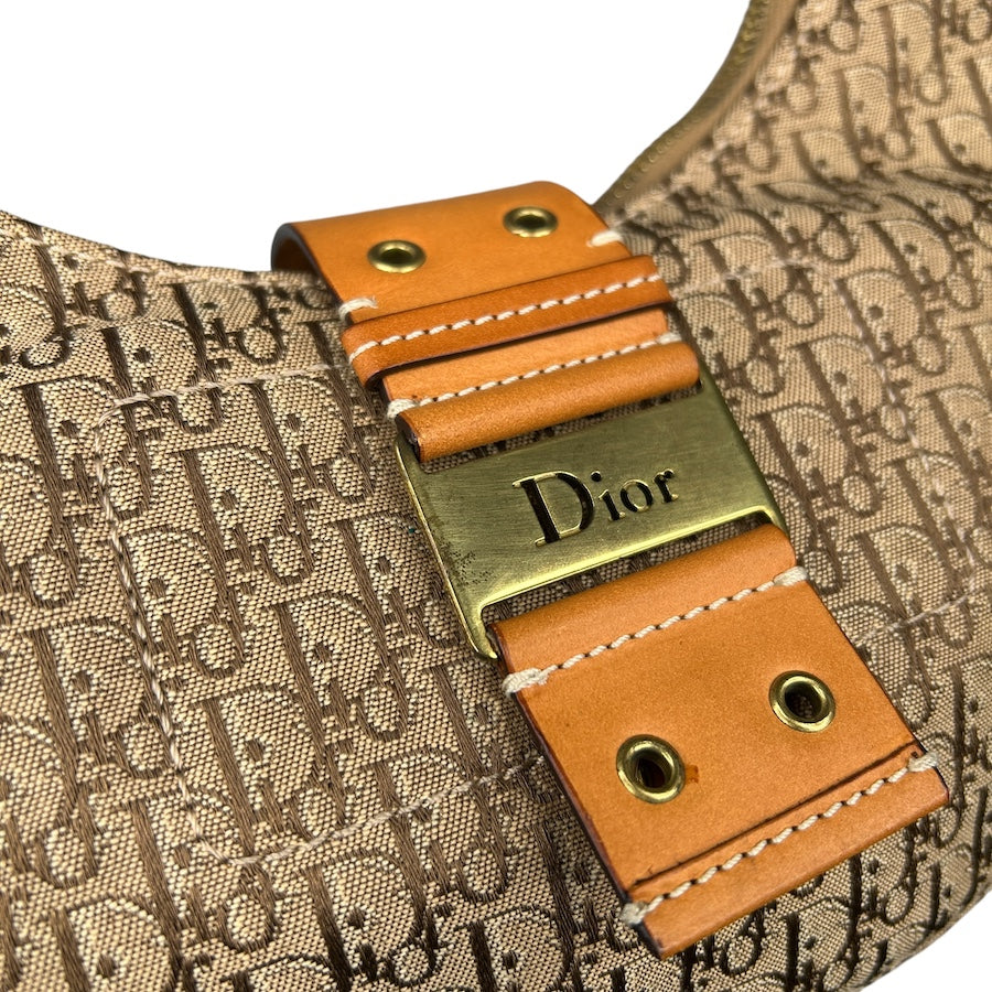 DIOR 2003 TROTTER CANVAS CRESCENT BAG 93UIU