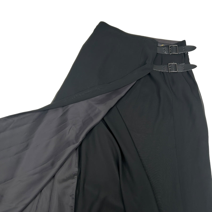 NEEDLES BLACK BELTED MAXI SKIRT G38F