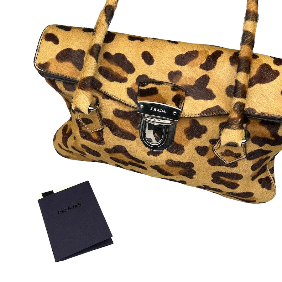 PRADA PONYHAIR LEOPARD PRINT SHOULDER BAG (2002) GHR39