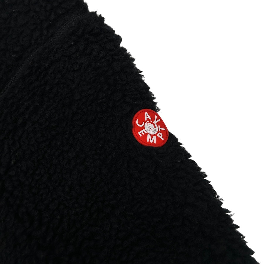 CAV EMPT HEAVY WOOL BOA FLEECE HALF ZIP - BLACK