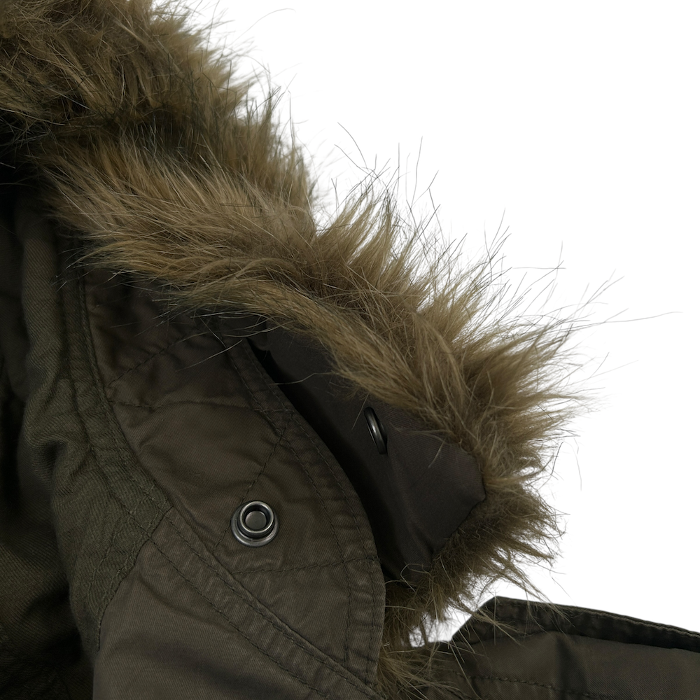 DIESEL FAUX FUR BOMBER JACKET - GREEN