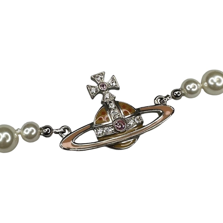 VIVIENNE WESTWOOD PEARL & RHINESTONE MAYFAIR BRACELET