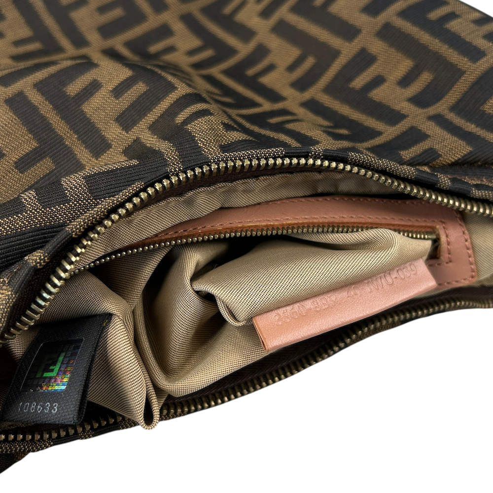 FENDI ZUCCA CANVAS HOBO SHOULDER BAG