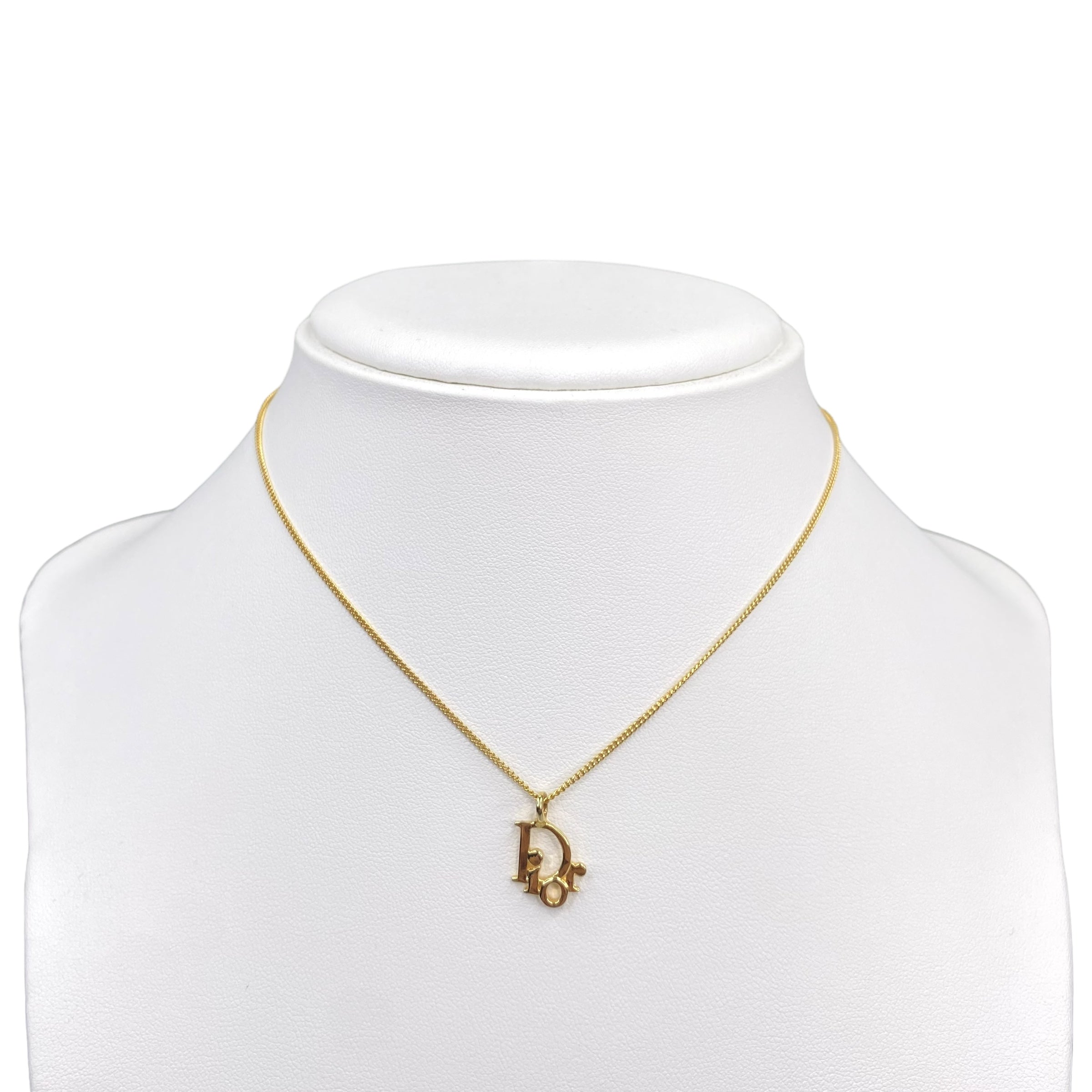 DIOR OBLIQUE GOLD PLATED NECKLACE