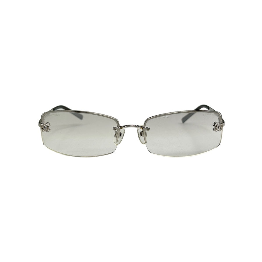 CHANEL C.124/6I RHINESTONE RIMLESS GLASSES - CLEAR LENS