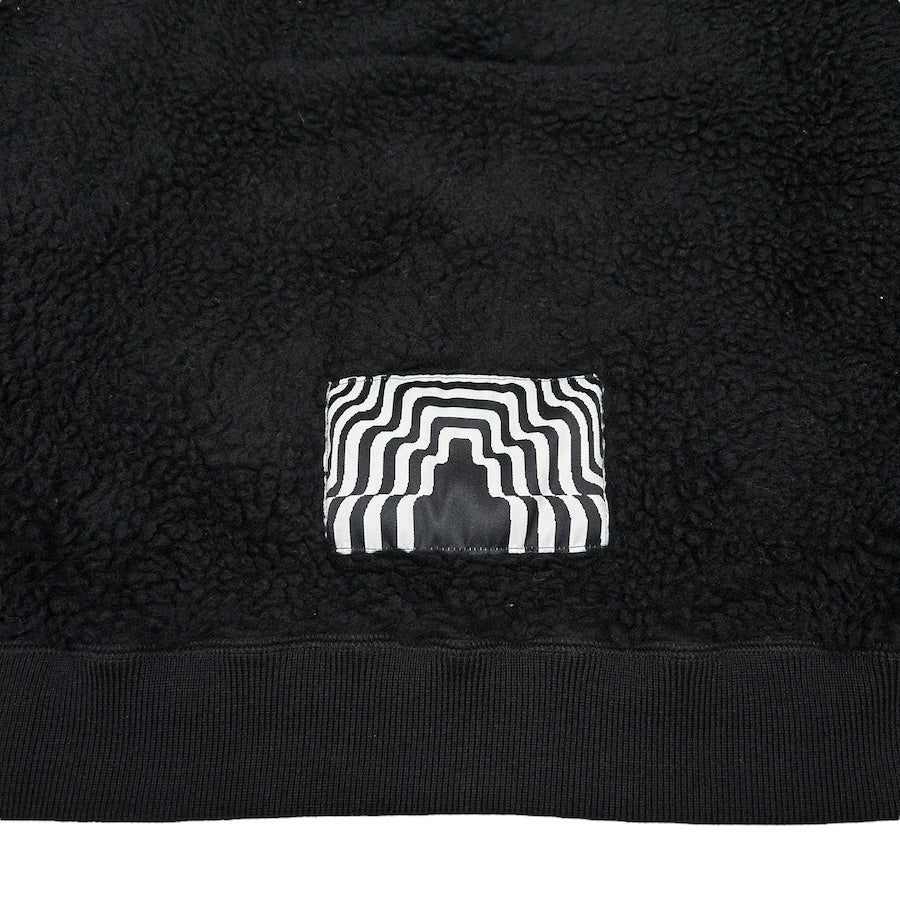 CAV EMPT HEAVY WOOL BOA FLEECE HALF ZIP - BLACK