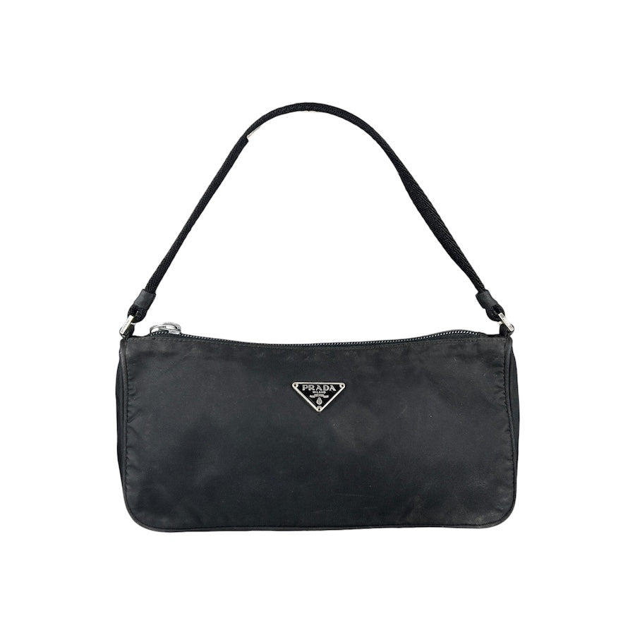 PRADA BLACK NYLON MINI POCHETTE BAG 84GFI