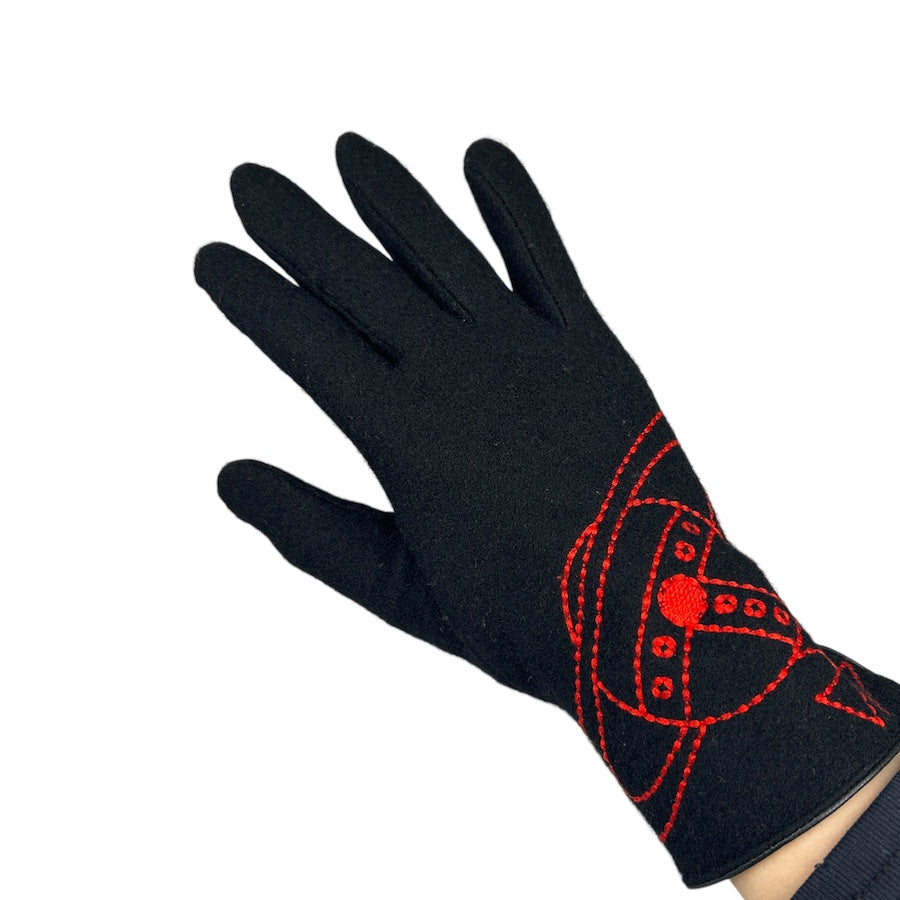 VIVIENNE WESTWOOD RED ORB GLOVES VF39