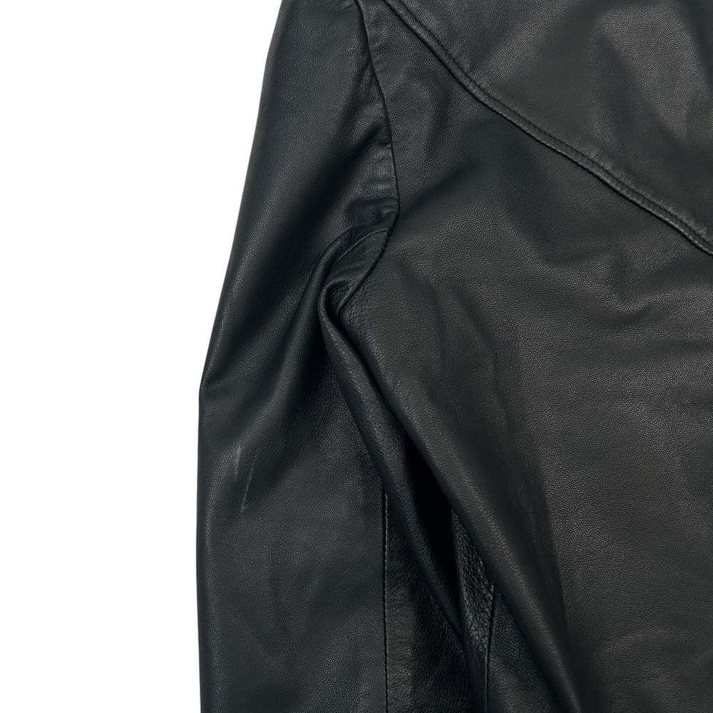 HELMUT LANG LEATHER HOODED JACKET