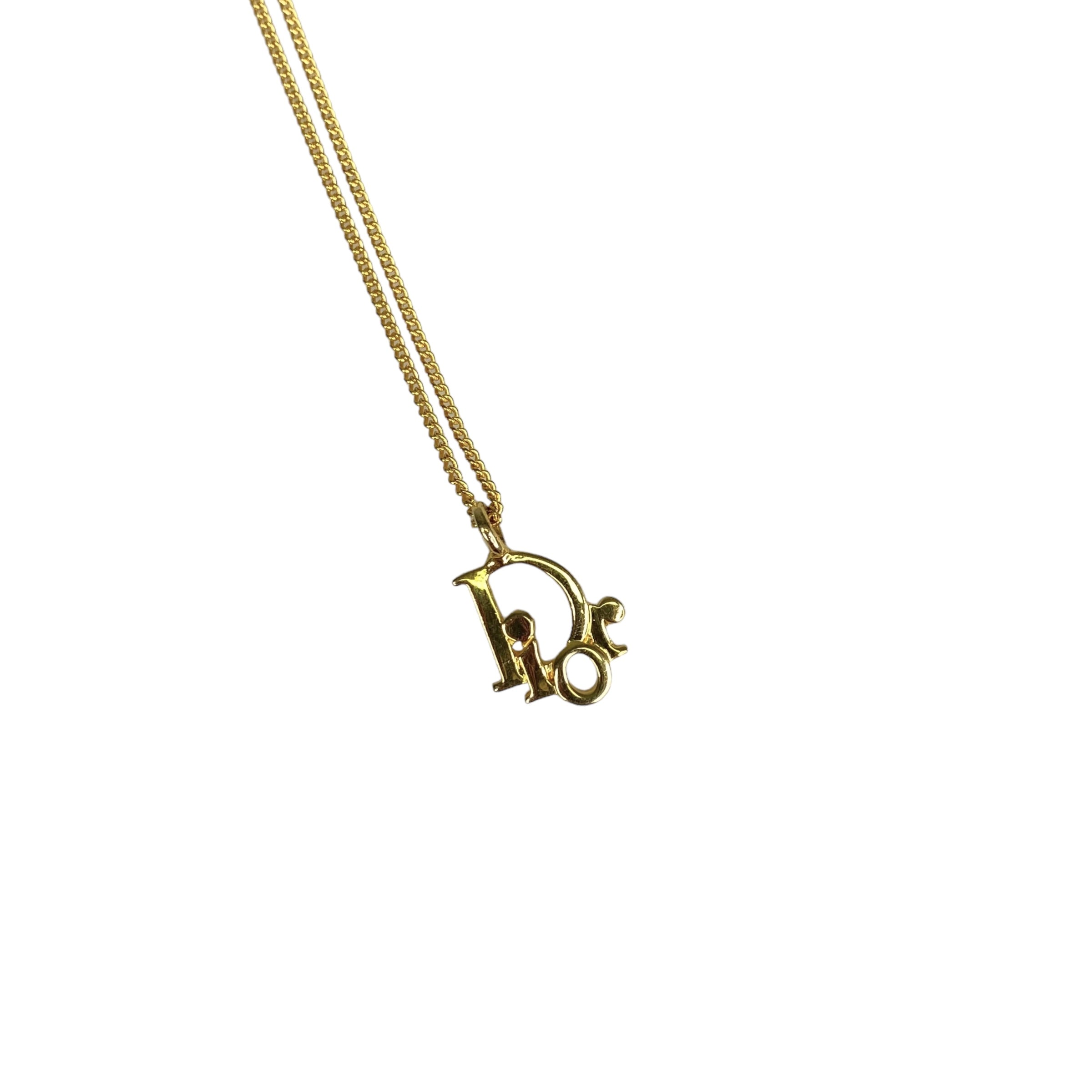 DIOR OBLIQUE GOLD PLATED NECKLACE