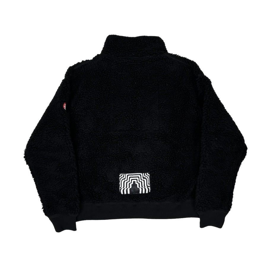 CAV EMPT HEAVY WOOL BOA FLEECE HALF ZIP - BLACK