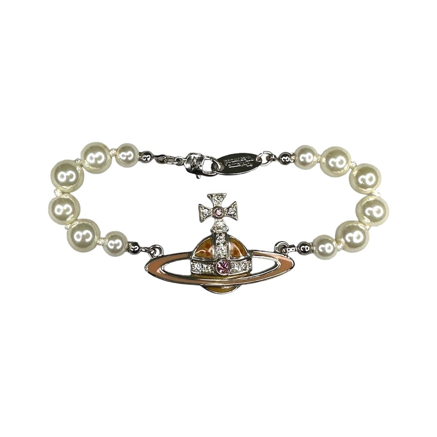 VIVIENNE WESTWOOD PEARL & RHINESTONE MAYFAIR BRACELET