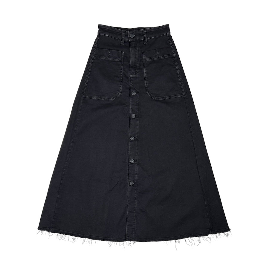 DIESEL BLACK BUTTON-DOWN MAXI SKIRT Y3GFY