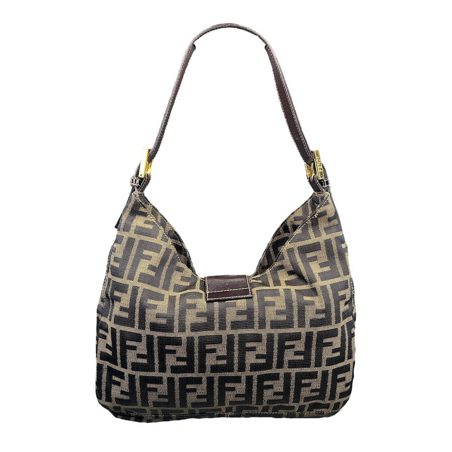 FENDI ZUCCA CANVAS SHOULDER BAG