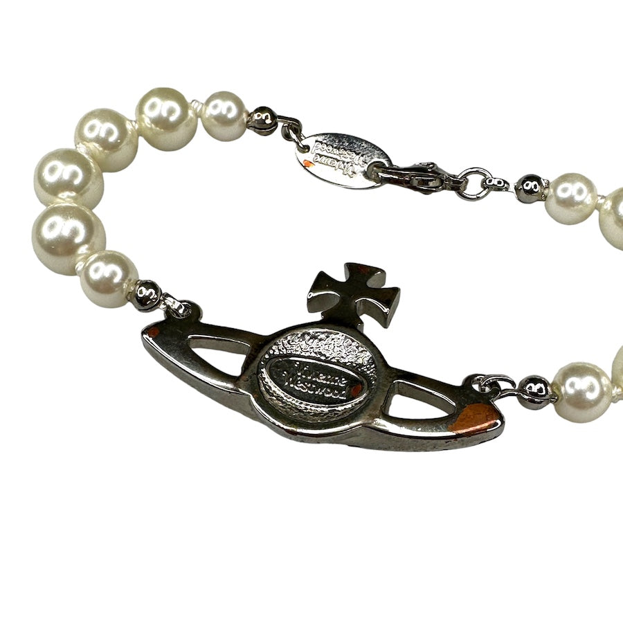 VIVIENNE WESTWOOD PEARL & RHINESTONE MAYFAIR BRACELET