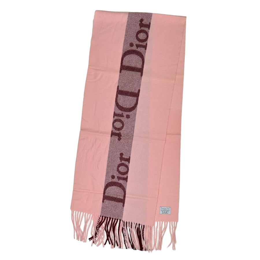 DIOR PINK SPELLOUT SCARF (WOOL/CASHMERE)