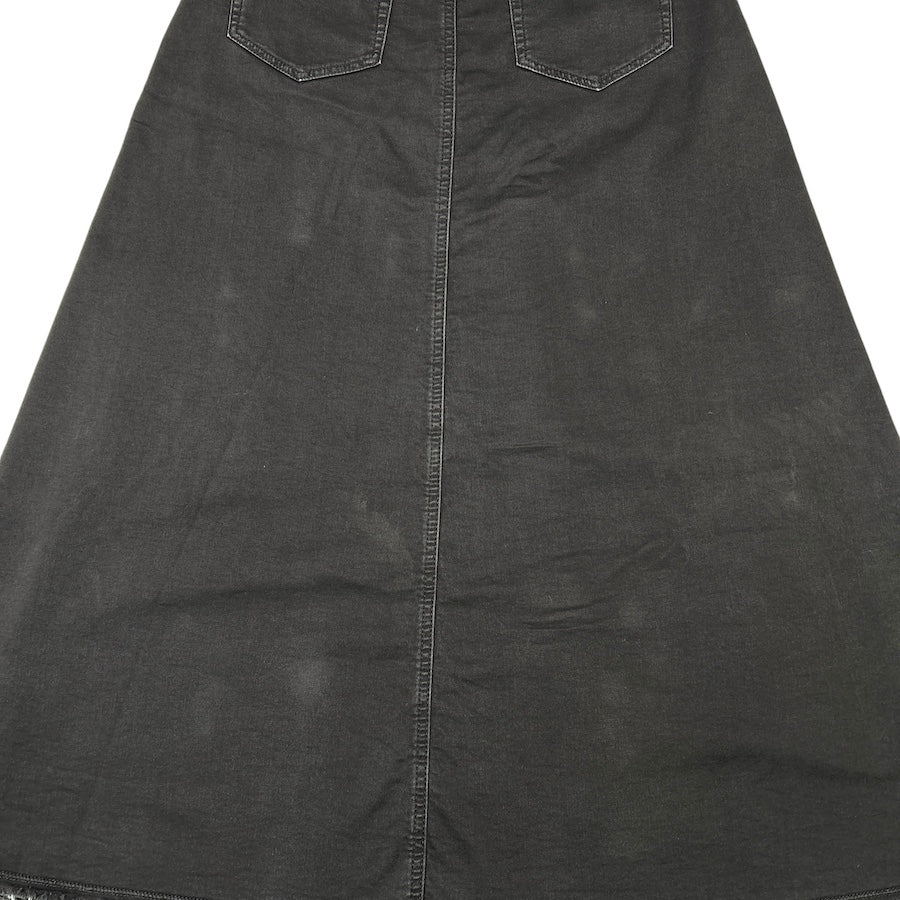 DIESEL BLACK BUTTON-DOWN MAXI SKIRT Y3GFY